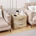 2 Drawer Nightstand with Storage for Living Room-Oak - Oak - Nightstands