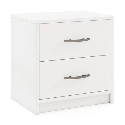 2 Drawer Nightstand with Storage for Living Room-White Costway