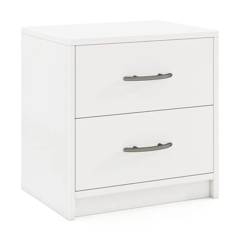 2 Drawer Nightstand with Storage for Living Room-White Costway