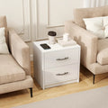2 Drawer Nightstand with Storage for Living Room-White Costway