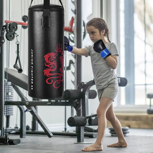 2 Feet Kids Gloves Skipping Rope Boxing Set - Black - Boxing & Martial Arts