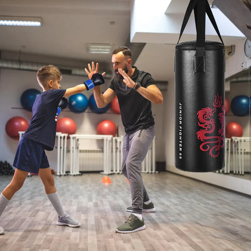 2 Feet Kids Gloves Skipping Rope Boxing Set - Black - Boxing & Martial Arts