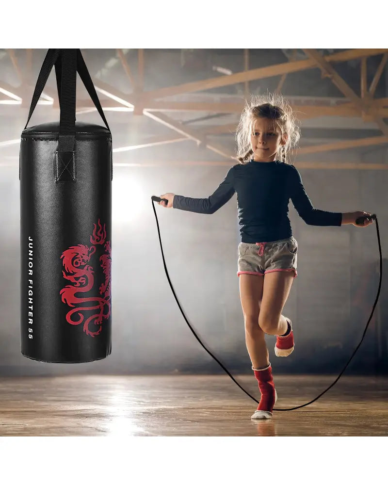 2 Feet Kids Gloves Skipping Rope Boxing Set - Black - Boxing & Martial Arts
