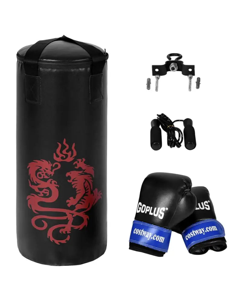 2 Feet Kids Gloves Skipping Rope Boxing Set - Black - Boxing & Martial Arts