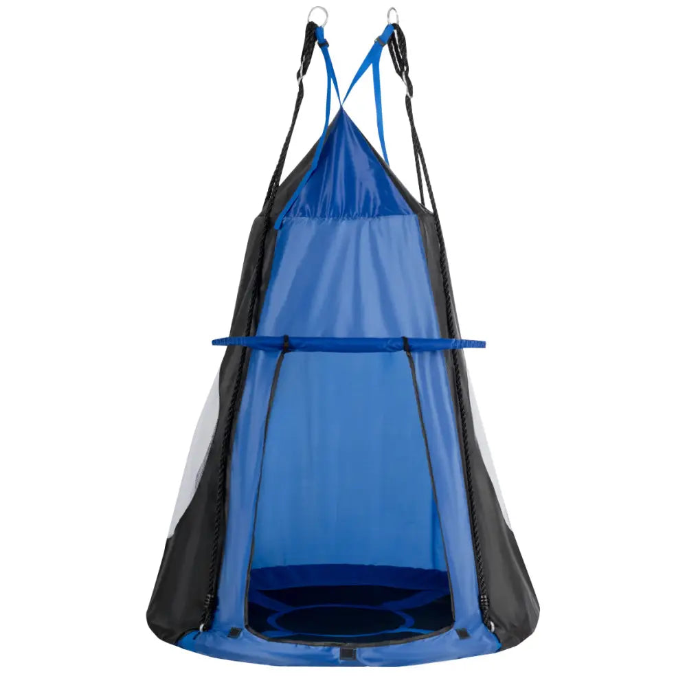 2-in-1 40 Inch Kids Hanging Chair Detachable Swing Tent Set-Blue - Blue - Swing & Playsets