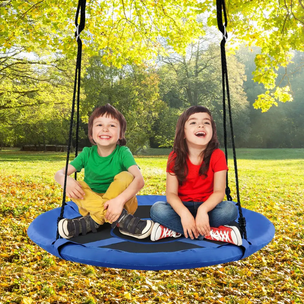 2-in-1 40 Inch Kids Hanging Chair Detachable Swing Tent Set-Blue - Blue - Swing & Playsets