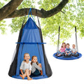 2-in-1 40 Inch Kids Hanging Chair Detachable Swing Tent Set-Blue - Blue - Swing & Playsets