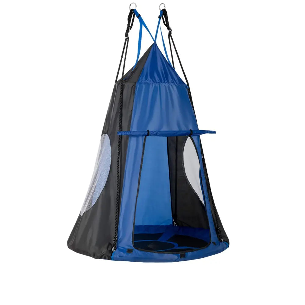 2-in-1 40 Inch Kids Hanging Chair Detachable Swing Tent Set-Blue - Blue - Swing & Playsets