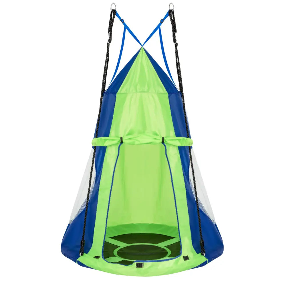 2-in-1 40 Inch Kids Hanging Chair Detachable Swing Tent Set-Green - Green - Swing & Playsets