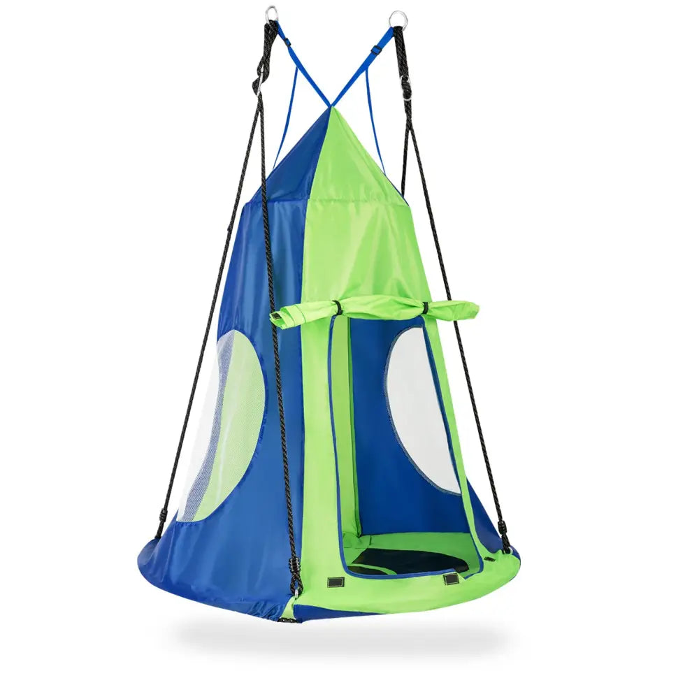 2-in-1 40 Inch Kids Hanging Chair Detachable Swing Tent Set-Green - Green - Swing & Playsets
