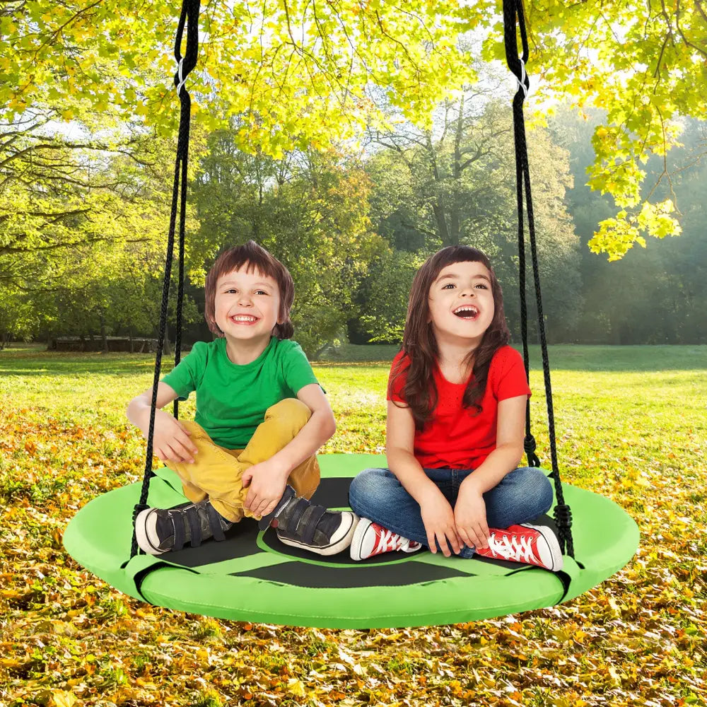 2-in-1 40 Inch Kids Hanging Chair Detachable Swing Tent Set-Green - Green - Swing & Playsets