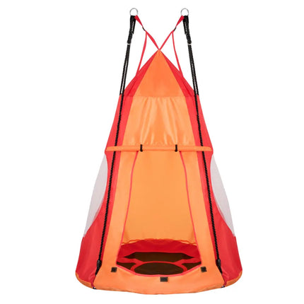 2-in-1 40 Inch Kids Hanging Chair Detachable Swing Tent Set-Orange - Orange - Swing & Playsets