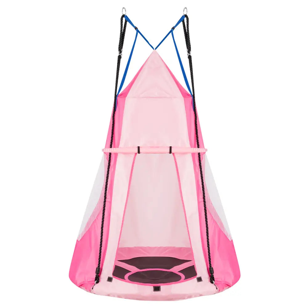 2-in-1 40 Inch Kids Hanging Chair Detachable Swing Tent Set-Pink - Pink - Swing & Playsets