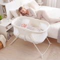 2 in 1 Baby Bassinet with Rocking Motion Foldable Bedside Sleeper with Breathable Mesh-Beige - Beige - Bassinets &