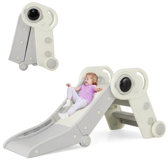2 in 1 Baby Slide with Climber for Toddlers Age 18+ Months - Gray - Oasis Home Essentials
