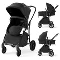 2-in-1 Baby Stroller with Bassinet Mode and Reversible Seat-Black - Black - Baby Strollers
