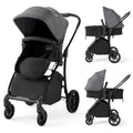 2-in-1 Baby Stroller with Bassinet Mode and Reversible Seat-Gray - Gray - Baby Strollers