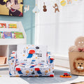 2-in-1 Convertible Kids Sofa with Velvet Fabric-White - White - Kids Chairs & Seating