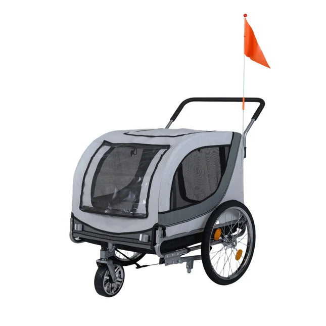 2-in-1 Dog Bike Trailer with Universal Bicycle Coupler-White - White - Dog Supplies