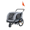 2-in-1 Dog Bike Trailer with Universal Bicycle Coupler-White - White - Dog Supplies