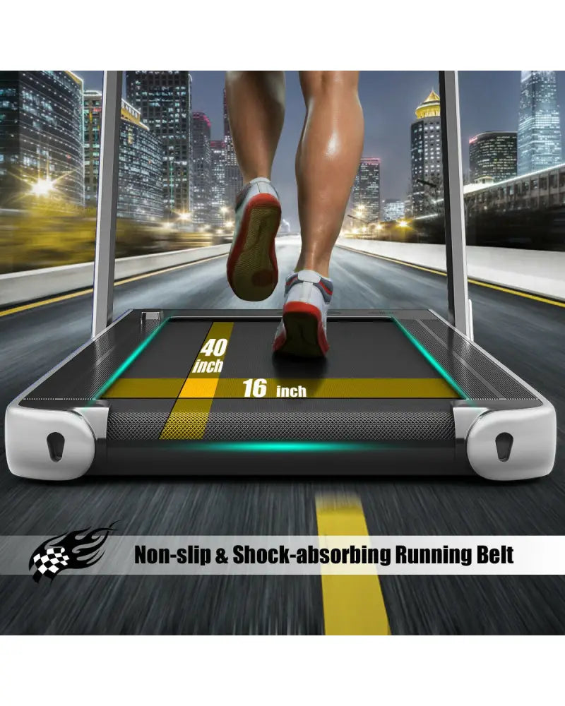 2-in-1 Electric Motorized Health and Fitness Folding Treadmill with Dual Display-Silver - Silver - Treadmills