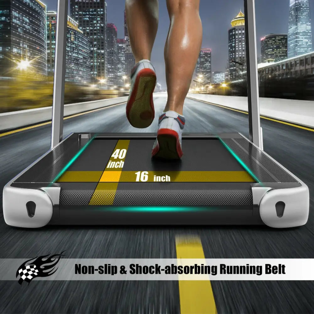 2-in-1 Electric Motorized Health and Fitness Folding Treadmill with Dual Display-Silver - Silver - Treadmills