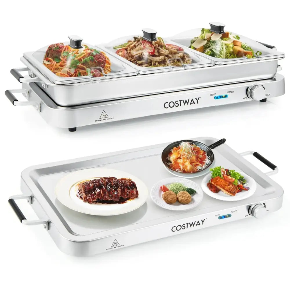 2 in 1 Electric Warming Tray with Temperature Control Costway