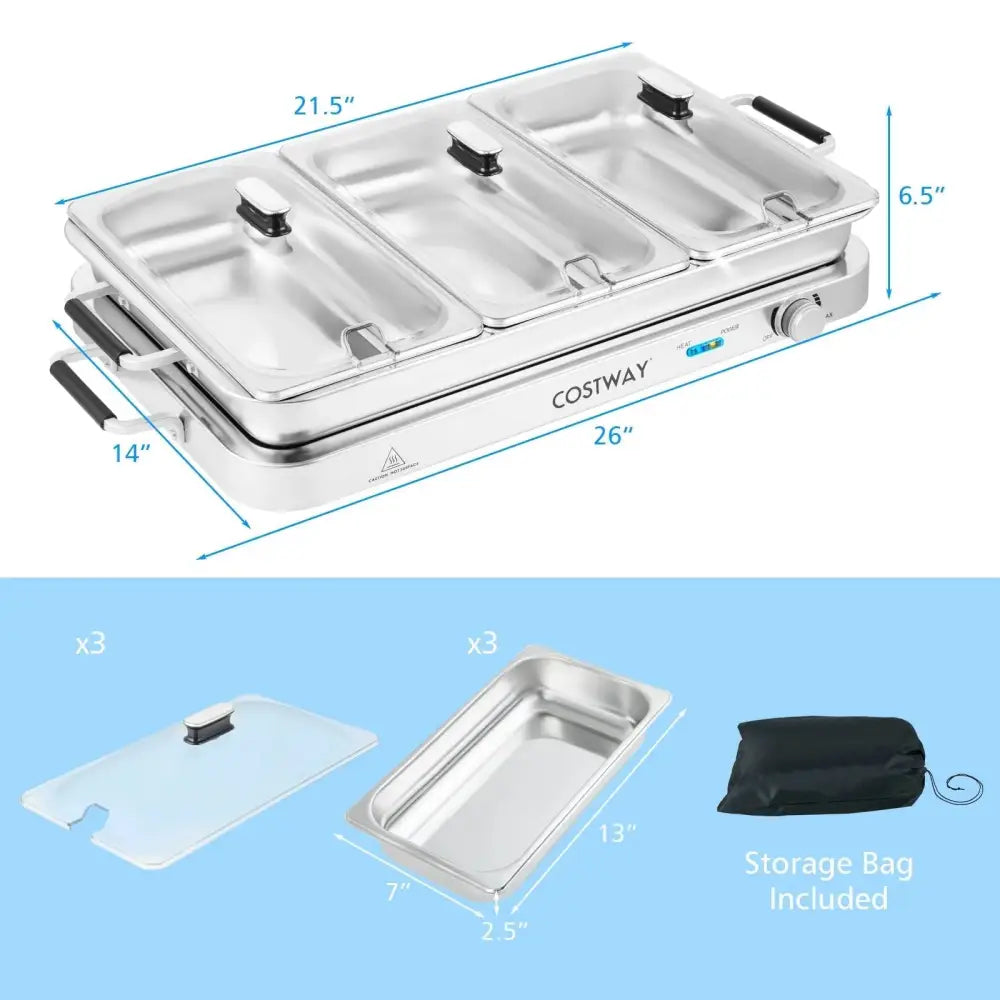 2 in 1 Electric Warming Tray with Temperature Control Costway