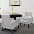 2-in-1 Fabric Upholstered Rocking Chair with Pillow-Light Gray Costway