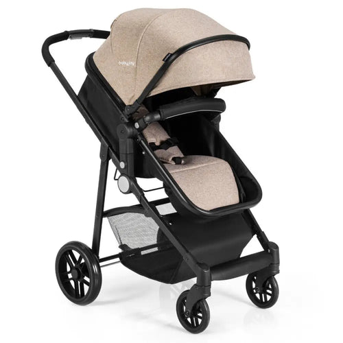 2 in 1 Foldable Pushchair Newborn Infant Baby Stroller-Coffee - Coffee - Baby Strollers