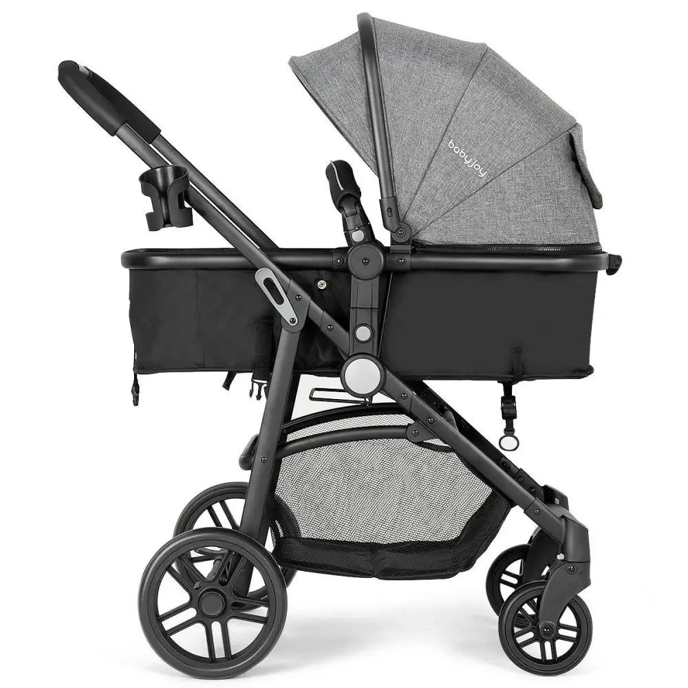 2 in 1 Foldable Pushchair Newborn Infant Baby Stroller-Gray - Gray - Baby Strollers