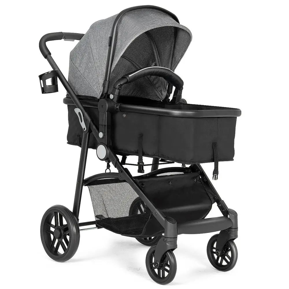2 in 1 Foldable Pushchair Newborn Infant Baby Stroller-Gray - Gray - Baby Strollers