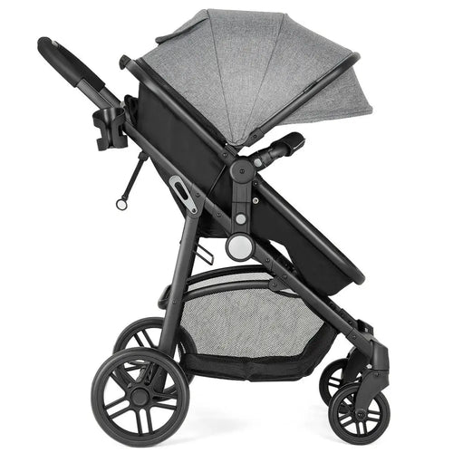 2 in 1 Foldable Pushchair Newborn Infant Baby Stroller-Gray - Gray - Baby Strollers