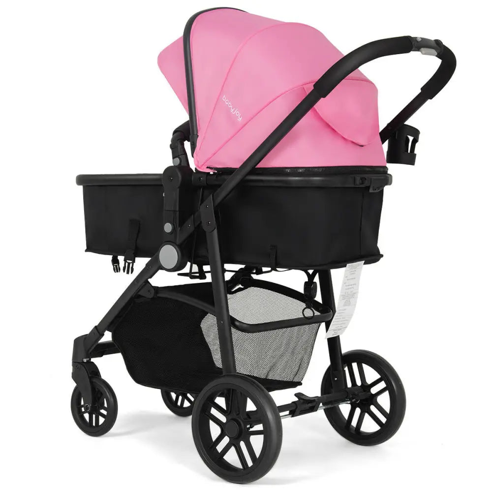 2 in 1 Foldable Pushchair Newborn Infant Baby Stroller-Pink - Pink - Baby Strollers