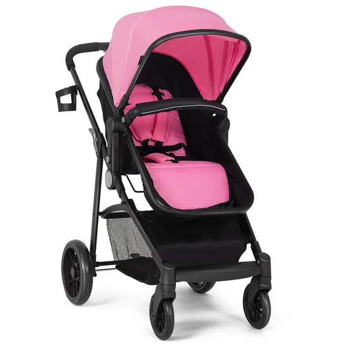2 in 1 Foldable Pushchair Newborn Infant Baby Stroller-Pink - Pink - Baby Strollers