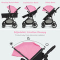 2 in 1 Foldable Pushchair Newborn Infant Baby Stroller-Pink - Pink - Baby Strollers
