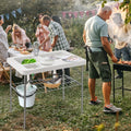 2-in-1 Folding Fish Cleaning Table-White - White - Camping Furniture