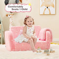 2-in-1 Folding Kids Couch with Blanket Glow in the Dark-Pink - Pink - Kids Chairs & Seating