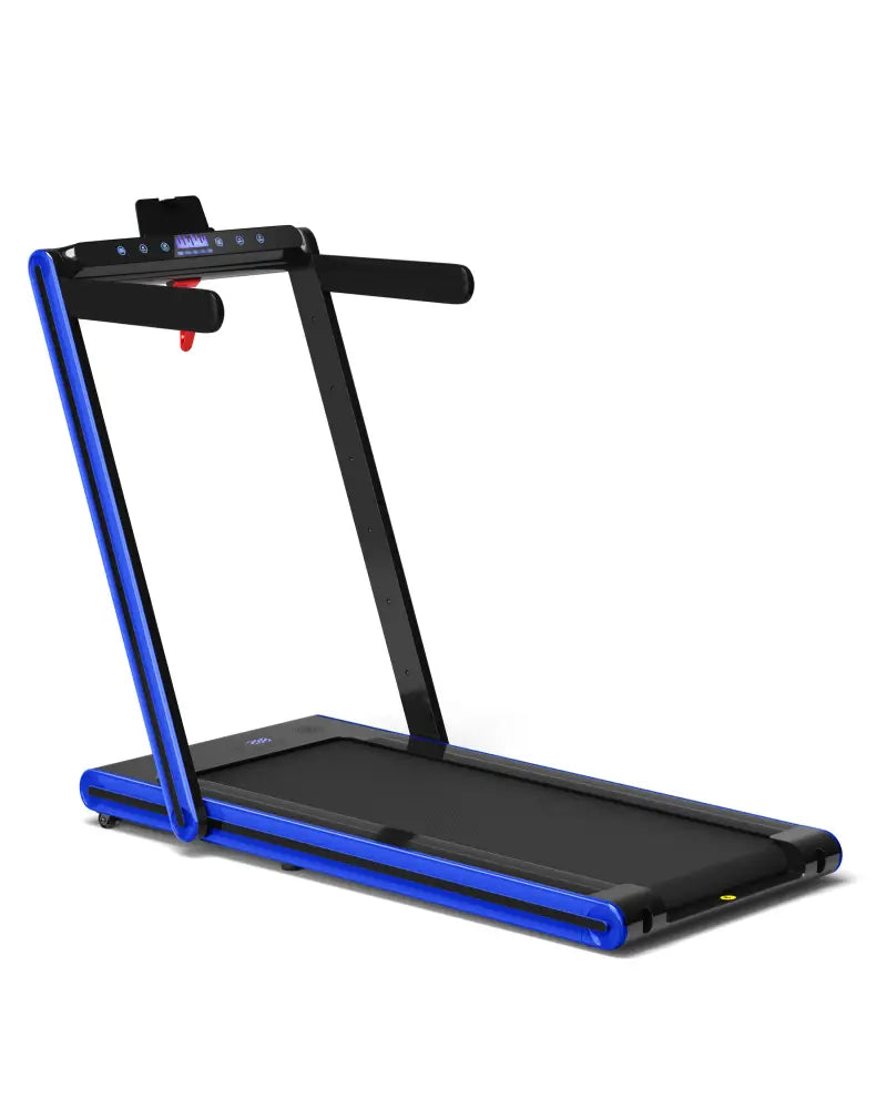 2-in-1 Folding Treadmill 2.25HP Jogging Machine with Dual LED Display-Navy - Navy - Treadmills