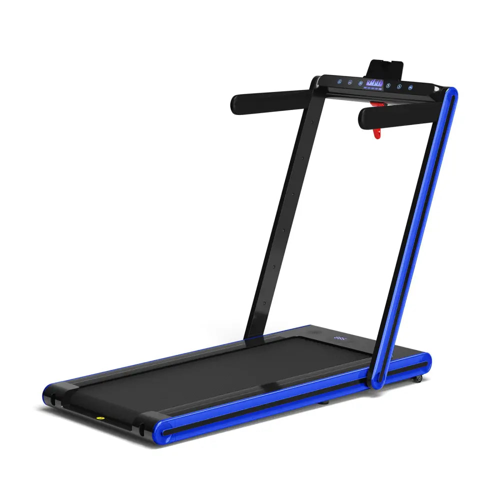 2-in-1 Folding Treadmill 2.25HP Jogging Machine with Dual LED Display-Navy - Navy - Treadmills