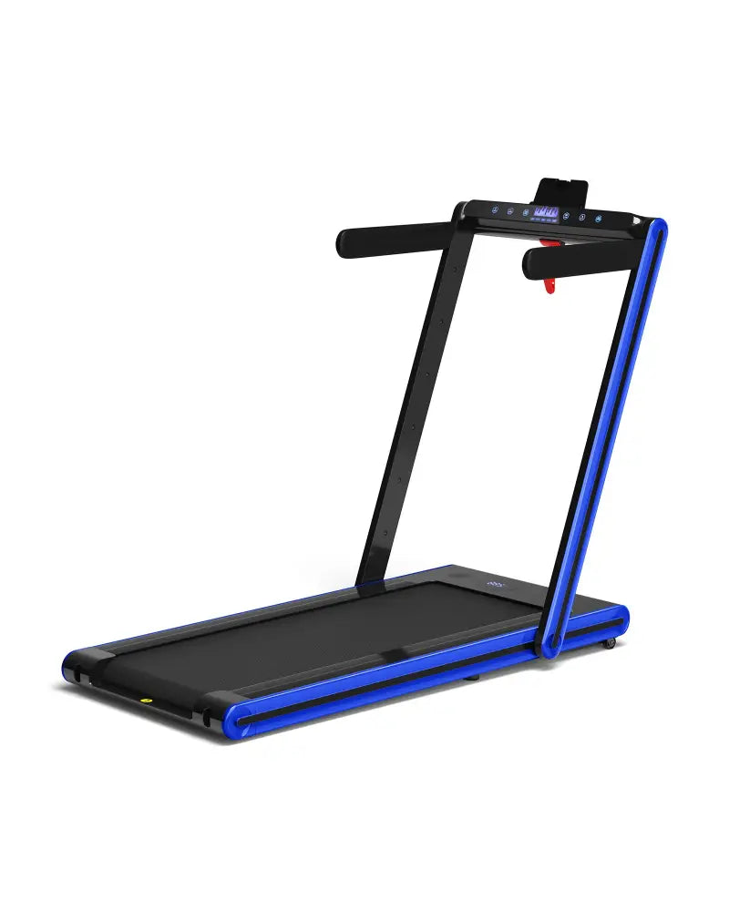 2-in-1 Folding Treadmill 2.25HP Jogging Machine with Dual LED Display-Navy - Navy - Treadmills
