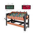 2 - in - 1 Full Size Foosball and Pool Combo Table with Legs - Black & Brown - Oasis Home Essentials