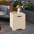 2-in-1 Gas Tank Holder Side Table with Protective Cover - White - Fire Pit Tables