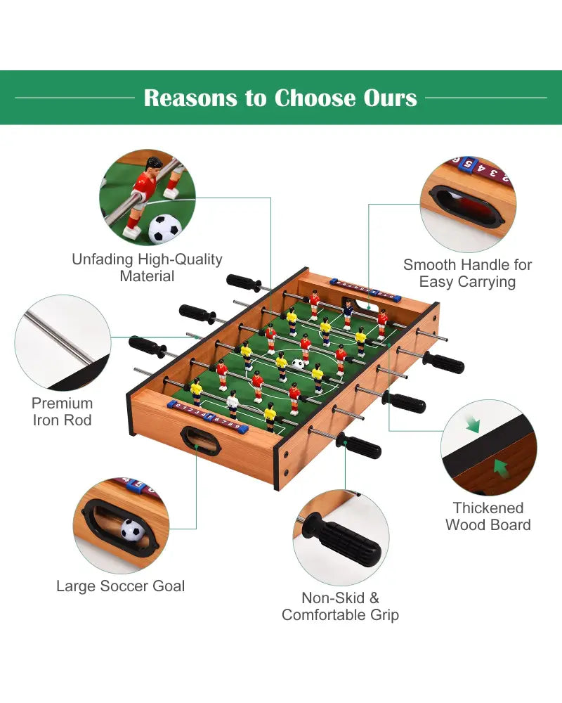2 in 1 In/Outdoor Air Hockey Foosball Game Table - Brown - Game Room