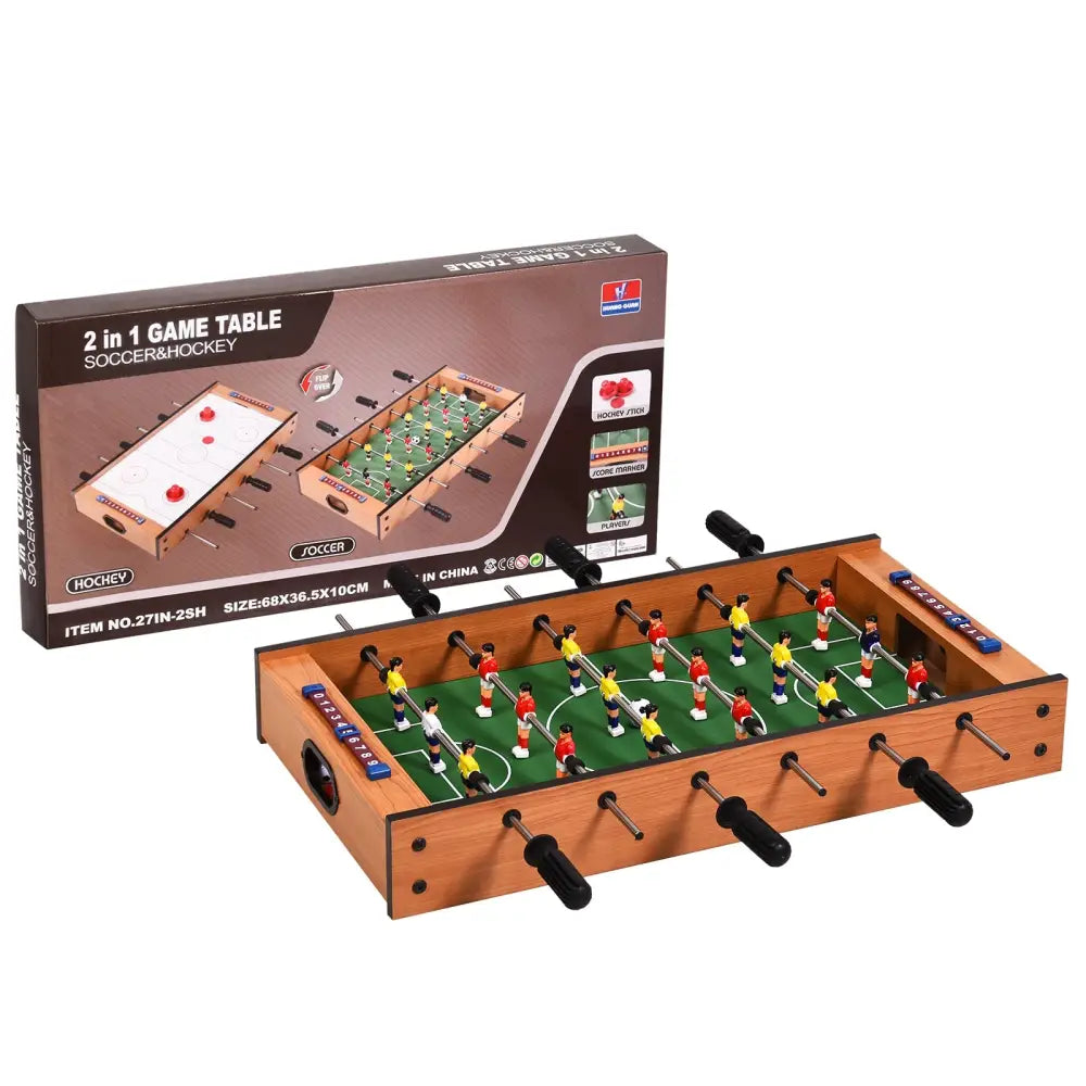 2 in 1 In/Outdoor Air Hockey Foosball Game Table - Brown - Game Room