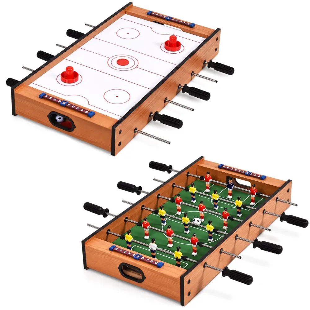 2 in 1 In/Outdoor Air Hockey Foosball Game Table - Brown - Game Room