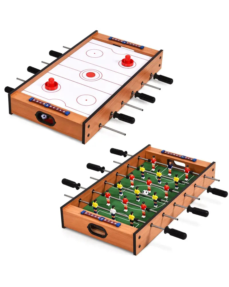 2 in 1 In/Outdoor Air Hockey Foosball Game Table - Brown - Game Room
