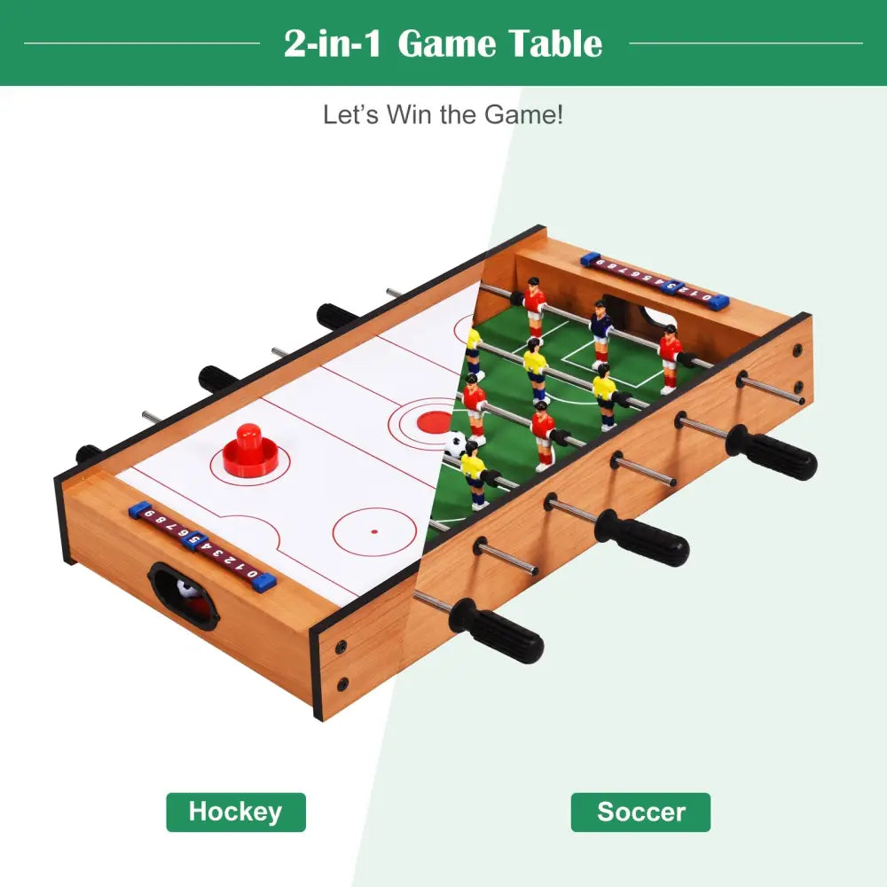2 in 1 In/Outdoor Air Hockey Foosball Game Table - Brown - Game Room