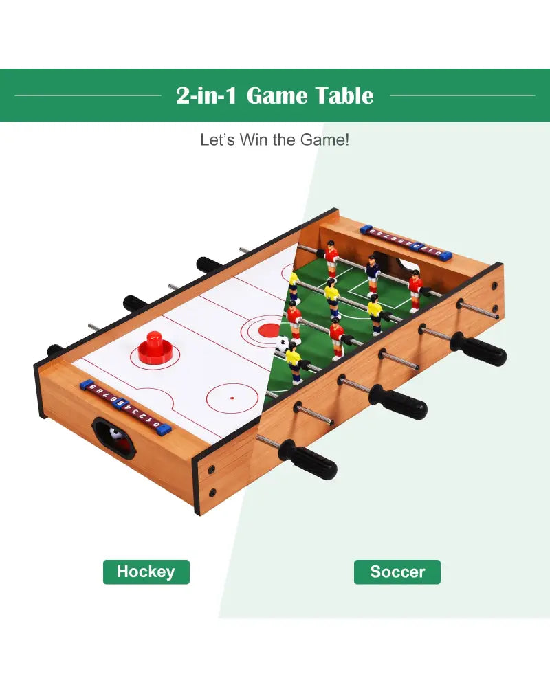 2 in 1 In/Outdoor Air Hockey Foosball Game Table - Brown - Game Room