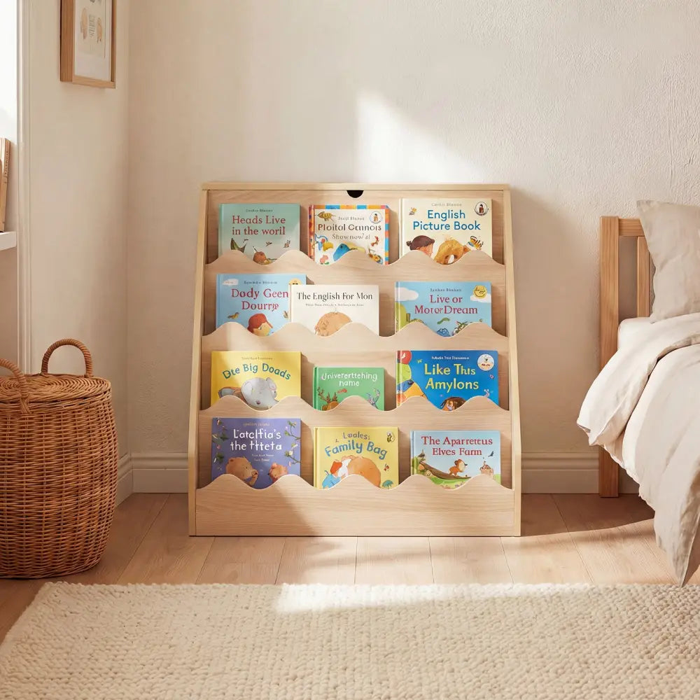 2-In-1 Kids Bookshelf & Toy Storage Organizer-Natural - Natural - Kids Storage